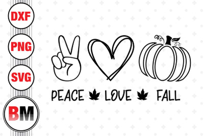 Peace Love Fall SVG&2C; PNG&2C; DXF Files