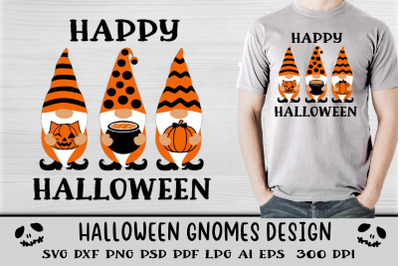Halloween Gnomes Design SVG. Happy Halloween SVG. Gnomes SVG