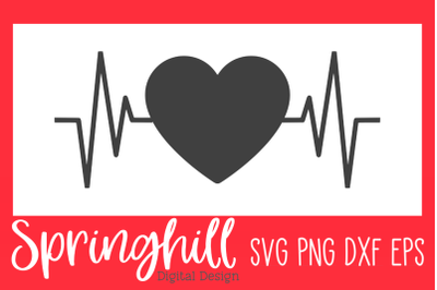 Heartbeat SVG PNG DXF &amp; EPS Design Cutting Files