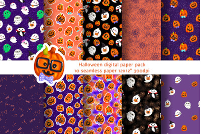 Halloween digital paper pack Halloween seamless pattern set