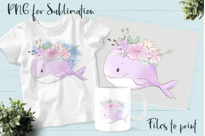 Sea life sublimation. Design for printing.