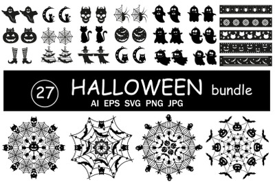 Earrings, bracelets, mandala Halloween, SVG template