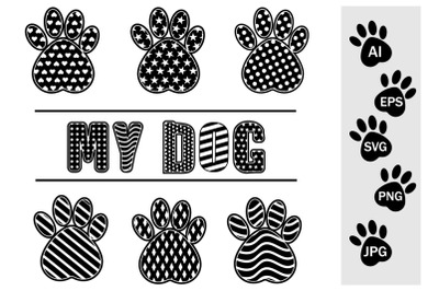 Dog trail with SVG ornament