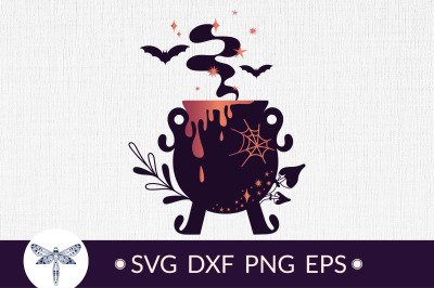 Witches cauldron with bath svg file \ Witchcraft svg