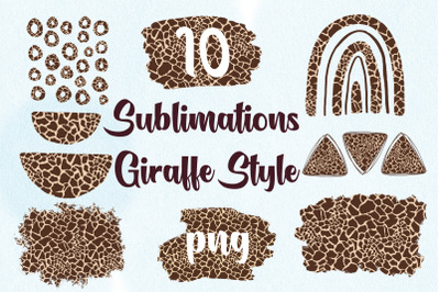 10 Sublimation Giraffe Skin Style Png images