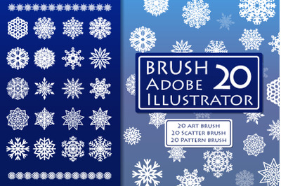 Vector snowflake brushes