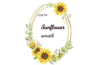 Watercolor Sunflower wreath