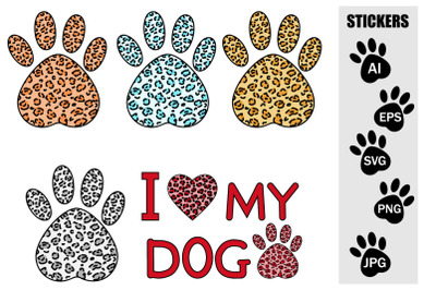 Dog Trail Animal Print Leopard SVG