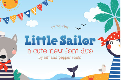 Little Sailor Font Duo (Kids Fonts, Cute Fonts, Font Duos)