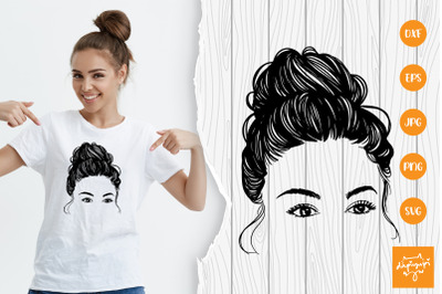 Messy Bun SVG Messy Hair SVG Hair Bun