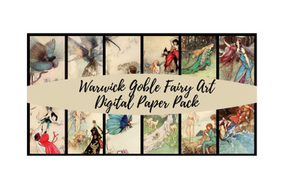 Warwick Goble Fairies 1 Digital Paper Pack