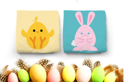 Chubby Egg Shaped Easter Animals Duo | SVG | PNG | DXF | EPS