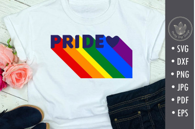 Pride typography with rainbow colors