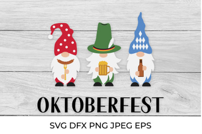 Oktoberfest gnomes. Traditional German beer festival. SVG cut file