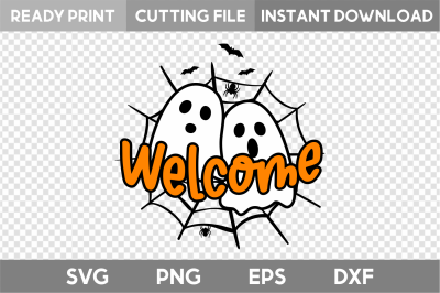 Ghost Welcome SVG, Halloween SVG
