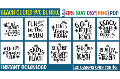 Beach quotes SVG Bundle