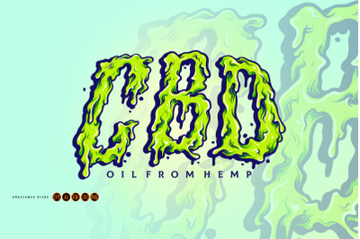 CBD Kush Melt Lettering Logo Illustrations