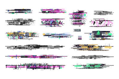 Decay signal. Glitch graphics, tv noise signal collection. Retro pixel