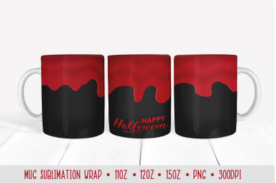 Halloween Mug Sublimation Design. Creepy Mug Wrap