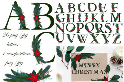Alphabet. Christmas. hallo. wedding. Christmas cards.