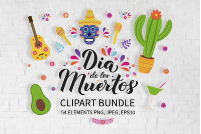 Dia De Los Muertos (Day of the Dead) Mexican Clipart Bundle