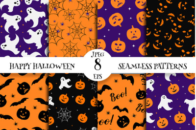 Cute Halloween Seamless Patterns Digital Paper