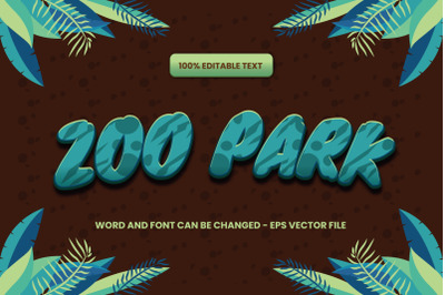Zoo Park Editable Text Effect Vector Adobe Illustrator