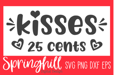 Kisses Valentine&#039;s Day SVG PNG DXF &amp; EPS Cutting Files
