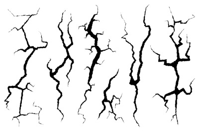 Cracks wall. Fracture structure surface&2C; cleft broken dry lining wall