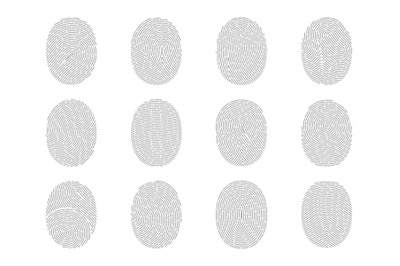 Fingerprint. Finger marks. Thumbprints set for biometric scanner. Peop