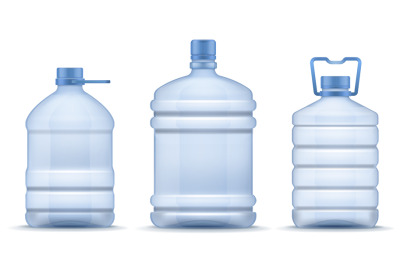 Plastic empty bottle. Realistic containers for mineral, carbonated and