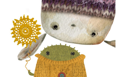 Knitted creatures png