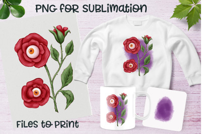 Halloween  rose sublimation. Design for printing