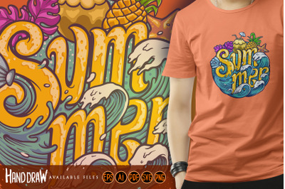 Summer Wave Typeface Tropical Design