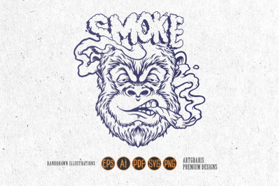 Smoke Monkey Stoner Kush Illustrations