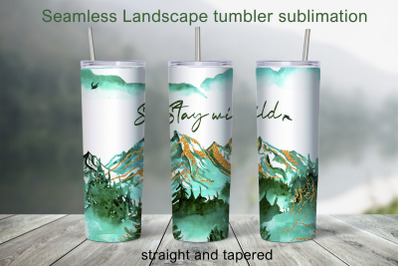 Mountain tumbler sublimation Wild 20oz Tumbler Design PNG