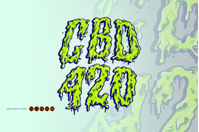 CBD Oil 420 Weed Lettering Melt Font