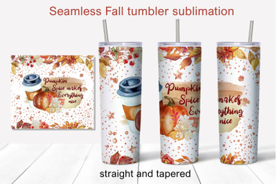 Fall tumbler sublimation Quotes 20oz Tumbler Design PNG