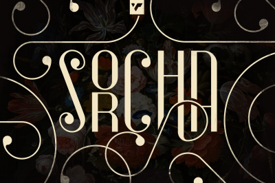 Sorcha Display font + Swashes