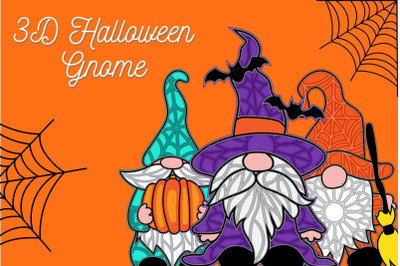3D Halloween Gnome SVG Bundle