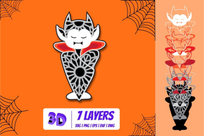 3D Vampire SVG Cut File