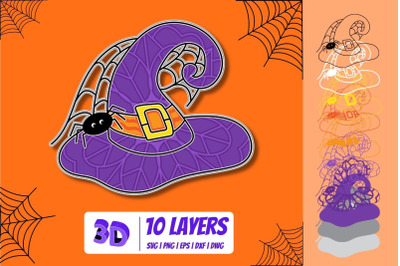 3D&nbsp;Witch hat SVG Cut File