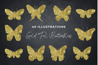 Gold Foil Butterfly, Golden Insects