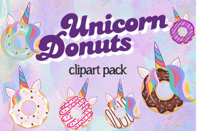 Unicorn donuts clipart