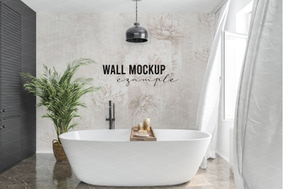 Wall mockup&2C; Wall paper mockup