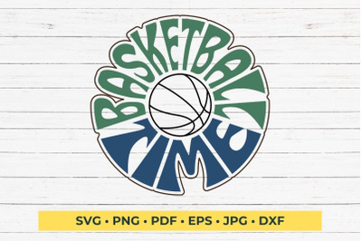 Basketball time SVG cut file, Typography design