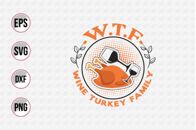 wine turkey family svg.