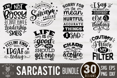 Sarcastic Bundle 30 designs SVG EPS DXF PNG