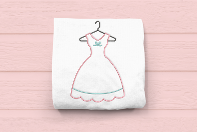 Vintage Dress on Hanger Outline | Embroidery