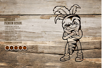 Cartoon Vegan Carrot Character Silhouette
